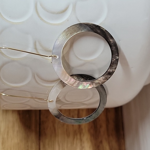 ABALONE RING DROP EARRINGS - Picture 5 of 9